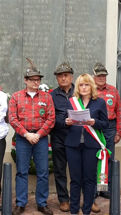 IL SINDACO MARIALUISA ASCHERI COMMEMORAZIONE DEL 70° ANNIVERSARIO DELLA LIBERAZIONE