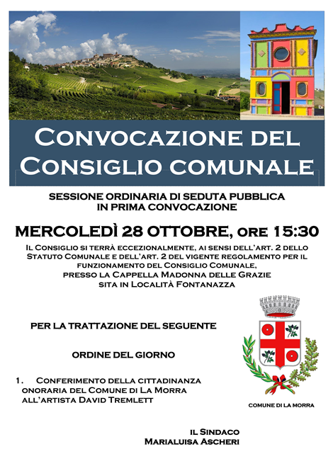 CONVOCAZIONE DEL CONSIGLIO COMUNALE